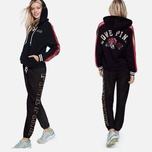 Victoria's Secret PINK Bling Fashion Show Hoodie+Pants Black/Gold